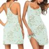 Ekouaer Cotton Nightgowns for Women Sleeveless Night Gown Tank Sleepshirts Racerback Sleep Dress Spaghetti Strap Chemise(Green Floral)