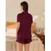 Ekouaer Pajama for Women Set Short Sleeve Button Down Pajamas Sets Soft Lounge Sets for Women Sleepwear PJS(Date Red)