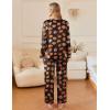 Ekouaer Silk Pajamas For Women 2 Piece Set Satin Pjs Long Sleeve Button Up Sleepwear Comfy Lounge sets(Black-halloween)
