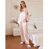 Ekouaer Silk Pajamas For Women 2 Piece Set Satin Pjs Long Sleeve Button Up Sleepwear Comfy Lounge sets(Champagne)