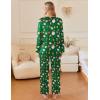 Ekouaer Silk Pajamas For Women 2 Piece Set Satin Pjs Long Sleeve Button Up Sleepwear Comfy Lounge sets(Green-christmas)