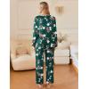 Ekouaer Silk Pajamas For Women 2 Piece Set Satin Pjs Long Sleeve Button Up Sleepwear Comfy Lounge sets(Green-flower)