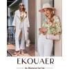 Ekouaer Silk Pajamas For Women 2 Piece Set Satin Pjs Long Sleeve Button Up Sleepwear Comfy Lounge sets(Green-stripes Animal)
