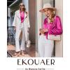 Ekouaer Silk Pajamas For Women 2 Piece Set Satin Pjs Long Sleeve Button Up Sleepwear Comfy Lounge sets(Hot Pink)