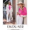 Ekouaer Silk Pajamas For Women 2 Piece Set Satin Pjs Long Sleeve Button Up Sleepwear Comfy Lounge sets(Hot Pink Leopard)