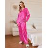 Ekouaer Silk Pajamas For Women 2 Piece Set Satin Pjs Long Sleeve Button Up Sleepwear Comfy Lounge sets(Hot Pink Leopard)