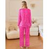 Ekouaer Silk Pajamas For Women 2 Piece Set Satin Pjs Long Sleeve Button Up Sleepwear Comfy Lounge sets(Hot Pink Leopard)