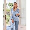 Ekouaer Silk Pajamas For Women 2 Piece Set Satin Pjs Long Sleeve Button Up Sleepwear Comfy Lounge sets(Light Blue)