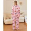 Ekouaer Silk Pajamas For Women 2 Piece Set Satin Pjs Long Sleeve Button Up Sleepwear Comfy Lounge sets(Pink Animal Art)