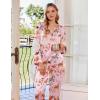 Ekouaer Silk Pajamas For Women 2 Piece Set Satin Pjs Long Sleeve Button Up Sleepwear Comfy Lounge sets(Pink Animal Art)
