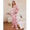 Ekouaer Silk Pajamas For Women 2 Piece Set Satin Pjs Long Sleeve Button Up Sleepwear Comfy Lounge sets(Pink Animal Art)