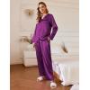 Ekouaer Silk Pajamas For Women 2 Piece Set Satin Pjs Long Sleeve Button Up Sleepwear Comfy Lounge sets(Purple)