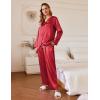 Ekouaer Silk Pajamas For Women 2 Piece Set Satin Pjs Long Sleeve Button Up Sleepwear Comfy Lounge sets(Red)