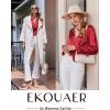Ekouaer Silk Pajamas For Women 2 Piece Set Satin Pjs Long Sleeve Button Up Sleepwear Comfy Lounge sets(Red)