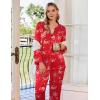 Ekouaer Silk Pajamas For Women 2 Piece Set Satin Pjs Long Sleeve Button Up Sleepwear Comfy Lounge sets(Red-christmas)