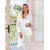 Ekouaer Silk Pajamas For Women 2 Piece Set Satin Pjs Long Sleeve Button Up Sleepwear Comfy Lounge sets(White)