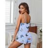 Ekouaer Womens Cami Pajama Sets 2 Piece Ribbed Knit Lingerie Sleeveless Tank Top and Shorts Camisole Pjs Sleepwear(Butterfly Print)