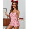 Ekouaer Womens Cami Pajama Sets 2 Piece Ribbed Knit Lingerie Sleeveless Tank Top and Shorts Camisole Pjs Sleepwear(Cherry Pink)