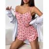 Ekouaer Womens Cami Pajama Sets 2 Piece Ribbed Knit Lingerie Sleeveless Tank Top and Shorts Camisole Pjs Sleepwear(Cherry Pink)