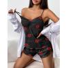 Ekouaer Womens Cami Pajama Sets 2 Piece Ribbed Knit Lingerie Sleeveless Tank Top and Shorts Camisole Pjs Sleepwear(Lips Print)