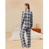 Ekouaer Womens Pajama Sets Button Down Pjs Sets Soft Long Sleeve Sleepwear Button Up Loungewear with Pockets, S-XXL(Black and Grey Plaid)