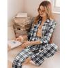 Ekouaer Womens Pajama Sets Button Down Pjs Sets Soft Long Sleeve Sleepwear Button Up Loungewear with Pockets, S-XXL(Black and Grey Plaid)