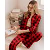 Ekouaer Womens Pajama Sets Button Down Pjs Sets Soft Long Sleeve Sleepwear Button Up Loungewear with Pockets, S-XXL(Black and Red Plaid)
