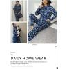 Ekouaer Womens Pajama Sets Button Down Pjs Sets Soft Long Sleeve Sleepwear Button Up Loungewear with Pockets, S-XXL(Blue and Black Plaid)