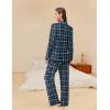 Ekouaer Womens Pajama Sets Button Down Pjs Sets Soft Long Sleeve Sleepwear Button Up Loungewear with Pockets, S-XXL(Blue and Black Plaid)