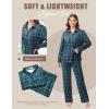 Ekouaer Womens Pajama Sets Button Down Pjs Sets Soft Long Sleeve Sleepwear Button Up Loungewear with Pockets, S-XXL(Blue and Green Plaid)