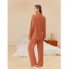 Ekouaer Womens Pajama Sets Button Down Pjs Sets Soft Long Sleeve Sleepwear Button Up Loungewear with Pockets, S-XXL(Caramel Colour)