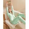 Ekouaer Womens Pajama Sets Button Down Pjs Sets Soft Long Sleeve Sleepwear Button Up Loungewear with Pockets, S-XXL(Light Green)