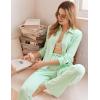 Ekouaer Womens Pajama Sets Button Down Pjs Sets Soft Long Sleeve Sleepwear Button Up Loungewear with Pockets, S-XXL(Light Green)
