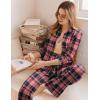 Ekouaer Womens Pajama Sets Button Down Pjs Sets Soft Long Sleeve Sleepwear Button Up Loungewear with Pockets, S-XXL(Pink and Black Plaid)