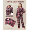 Ekouaer Womens Pajama Sets Button Down Pjs Sets Soft Long Sleeve Sleepwear Button Up Loungewear with Pockets, S-XXL(Pink and Black Plaid)