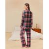 Ekouaer Womens Pajama Sets Button Down Pjs Sets Soft Long Sleeve Sleepwear Button Up Loungewear with Pockets, S-XXL(Pink and Black Plaid)