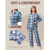 Ekouaer Womens Pajama Sets Button Down Pjs Sets Soft Long Sleeve Sleepwear Button Up Loungewear with Pockets, S-XXL(Purple and Blue Plaid)