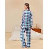 Ekouaer Womens Pajama Sets Button Down Pjs Sets Soft Long Sleeve Sleepwear Button Up Loungewear with Pockets, S-XXL(Purple and Blue Plaid)