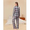 Ekouaer Womens Pajama Sets Button Down Pjs Sets Soft Long Sleeve Sleepwear Button Up Loungewear with Pockets, S-XXL(Red and Blue Plaid)