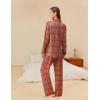Ekouaer Womens Pajama Sets Button Down Pjs Sets Soft Long Sleeve Sleepwear Button Up Loungewear with Pockets, S-XXL(Red and Pink Plaid)