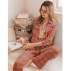 Ekouaer Womens Pajama Sets Button Down Pjs Sets Soft Long Sleeve Sleepwear Button Up Loungewear with Pockets, S-XXL(Red and Pink Plaid)