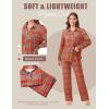 Ekouaer Womens Pajama Sets Button Down Pjs Sets Soft Long Sleeve Sleepwear Button Up Loungewear with Pockets, S-XXL(Red and Pink Plaid)