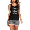 Ekouaer Womens Pajama Sets Sleeveless Tank Top and Shorts Pj Set Lace Hem Sleepwear S-XXXL(Black)