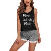 Ekouaer Womens Pajama Sets Sleeveless Tank Top and Shorts Pj Set Lace Hem Sleepwear S-XXXL(Black)