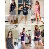 Ekouaer Womens Pajama Sets Sleeveless Tank Top and Shorts Pj Set Lace Hem Sleepwear S-XXXL(Black White Stripe)