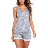 Ekouaer Womens Pajama Sets Sleeveless Tank Top and Shorts Pj Set Lace Hem Sleepwear S-XXXL(Coffee Cup)