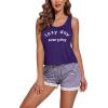 Ekouaer Womens Pajama Sets Sleeveless Tank Top and Shorts Pj Set Lace Hem Sleepwear S-XXXL(Purple)