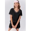 Ekouaer Womens Pajamas Sets Soft 100% Cotton Pjs Short Sleeve Lounge Sets Casual Two Piece Pjs With Pockets(Black)