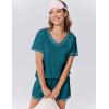 Ekouaer Womens Pajamas Sets Soft 100% Cotton Pjs Short Sleeve Lounge Sets Casual Two Piece Pjs With Pockets(Blue Green)