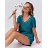 Ekouaer Womens Pajamas Sets Soft 100% Cotton Pjs Short Sleeve Lounge Sets Casual Two Piece Pjs With Pockets(Blue Green)